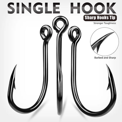 PROBEROS 10Pcs/lot Thick High Carbon Steel Fishhook Lron Hook With Barb Hook for Haihu River Fishing Gear Accessories Wholesale