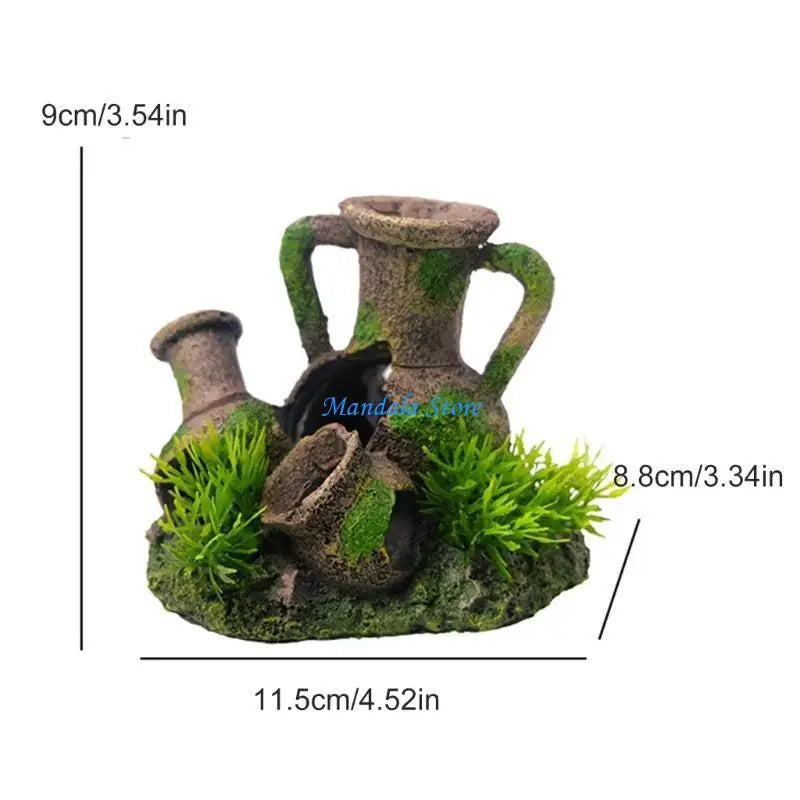 U2JC Fish Shrimp Tanks Broken Crock Ornaments Aquariums Landscaping Figurine