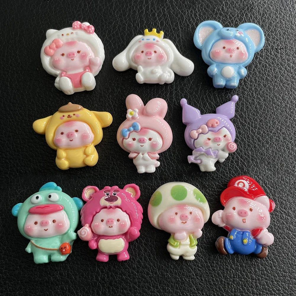 100pcs Cartoon porker Sanrio diy resin accessories accessories handmade hairpins mobile phone cases headwear supplies