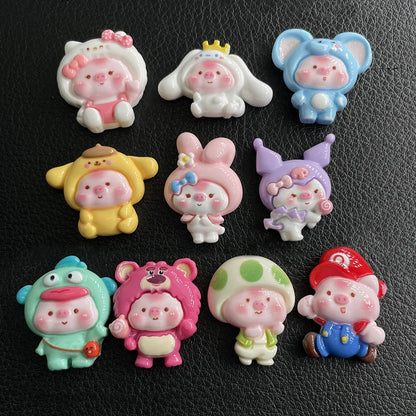 100pcs Cartoon porker Sanrio diy resin accessories accessories handmade hairpins mobile phone cases headwear supplies