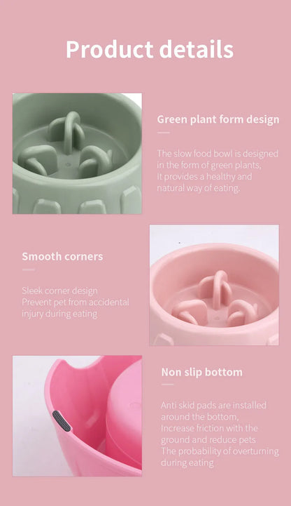 Pet Slow Food Bowl Dog Anti-choking Anti-slip Anti-tipping Slow Food Basin Small Medium-sized Pet Supplies