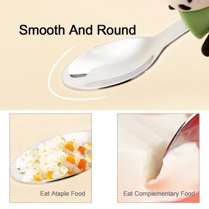 Lofca Baby Silicone Spoons Panda Silicone Fork Sloth Feeding Food Learn To Eat Children's Tableware BPA Free Food Feeding