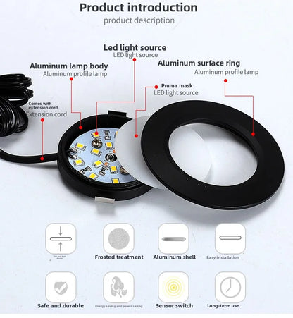 Smart Sensor Cabinet Light Auto Motion Activated LED Closet Lamp Wardrobe Display Light Embedded 12V LED Small Downlight