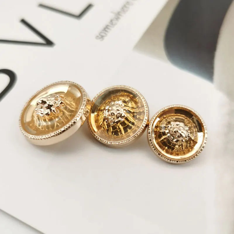 Luxury British Style Premium Metal Buttons for Coats & Fashion Apparel High-Grade Resin-Metal Combination 16/18/21.5mm 6pcs