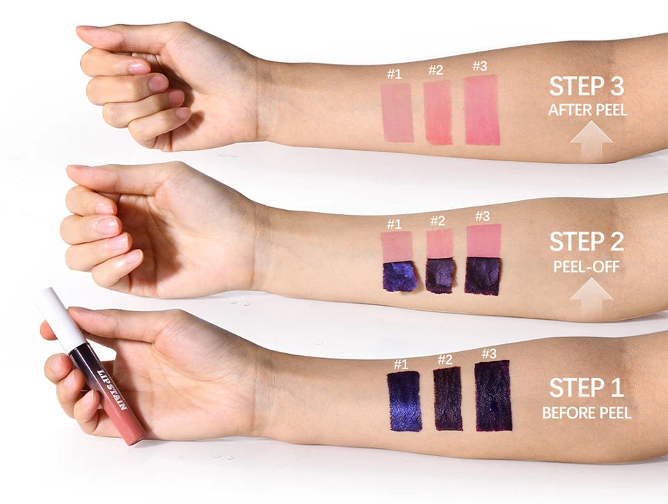 Lip Stain Peel Off and Reveal Long Lasting Waterproof Pink Lip Tint Transfer Proof Natural Lip Stain