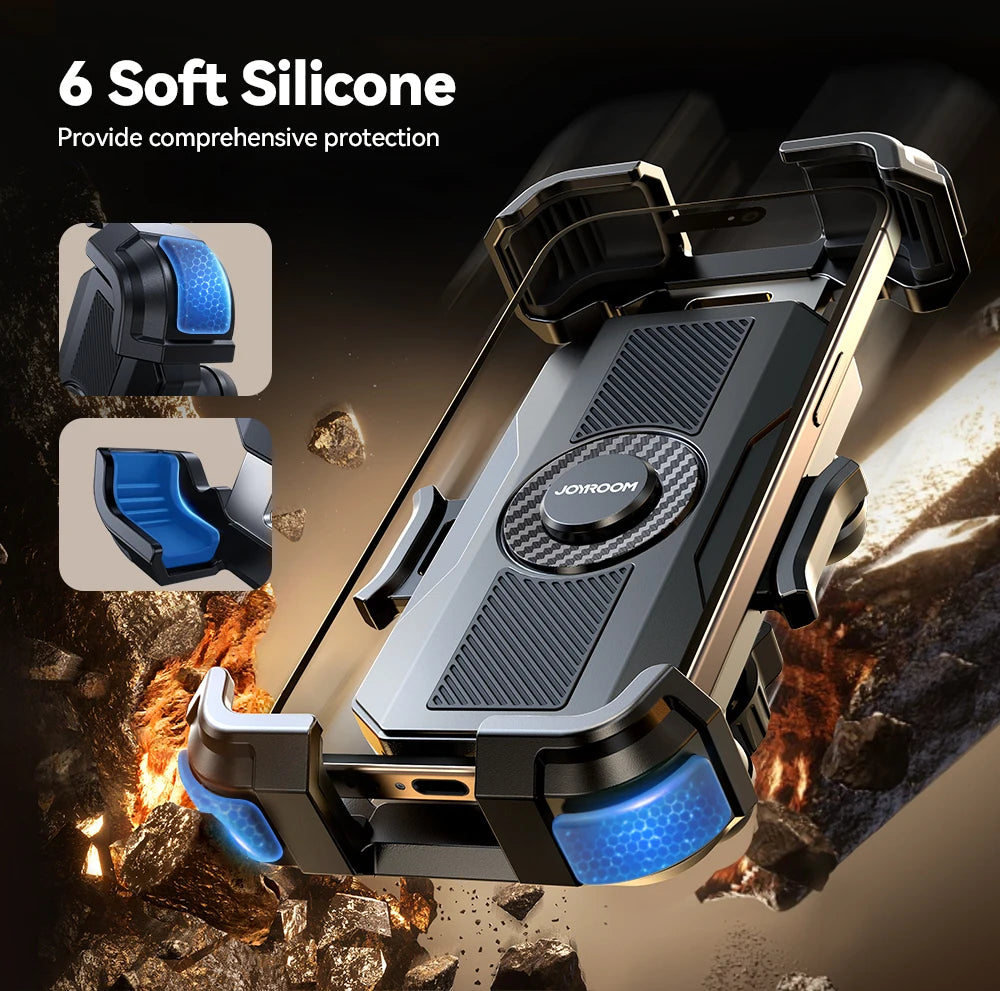 Joyroom Motorcycle Phone Mount Anti Vibration Phone Holder for Motorcycle Handlebar Bike Phone Mount for iPhone for 4.7-7” Phone