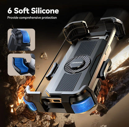 Joyroom Motorcycle Phone Mount Anti Vibration Phone Holder for Motorcycle Handlebar Bike Phone Mount for iPhone for 4.7-7” Phone