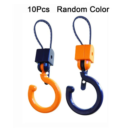 10Pcs Creative Dopamine Baby Stroller Hook Non-Marking Hanging Universal S Hooks Foldable Rotating Clothesline Hooks Closet