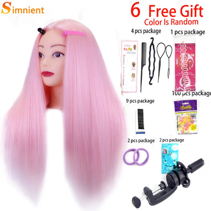 Cosmetology Mannequin Head With 25” 80% Real Hair For Braiding Hair Styling Training Head With Gift Hairdressing Salon Display