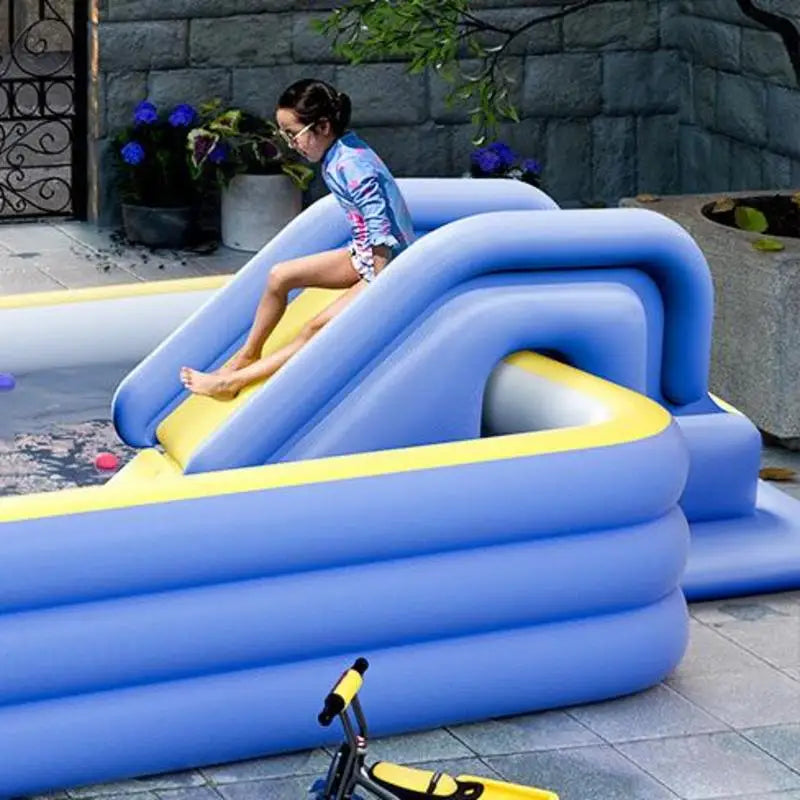 Lengthen And Widen The Slide Inflatable Water-filled Base Pool Slide Children Climber Slide For Aboves Ground Pool Garden