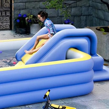 Lengthen And Widen The Slide Inflatable Water-filled Base Pool Slide Children Climber Slide For Aboves Ground Pool Garden