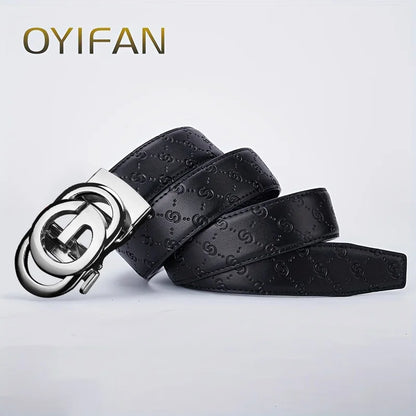 Fashions Men's Belt, Genuine Leather Belt, 3.5cm Automatic Belt with Alloy Buckle, High Quality Belt for Men，luxury belt men