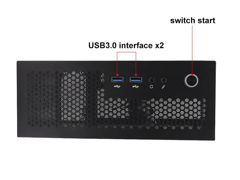 HTPC Computer Case Mini ITX Gaming PC Chassis Desktop Chassis USB3.0 Computer Case Home Computer Case Black and Silver