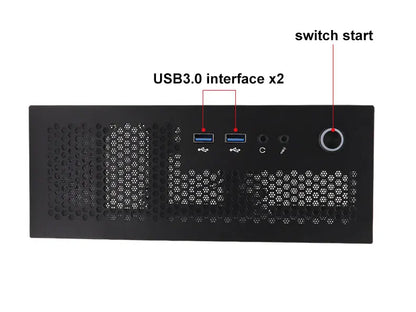 HTPC Computer Case Mini ITX Gaming PC Chassis Desktop Chassis USB3.0 Computer Case Home Computer Case Black and Silver