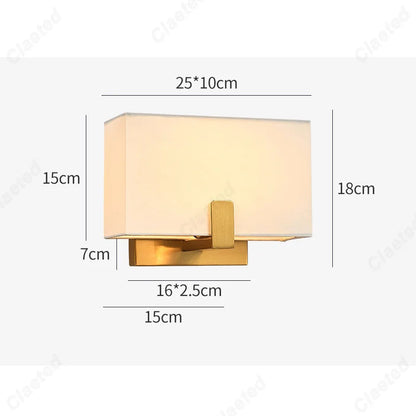 LED Fabric Lampshade E27 Decorative Wall Lamp Indoor Corridor Living Room Bedroom Bedside Wall Lamp Decorative Lighting Fixture