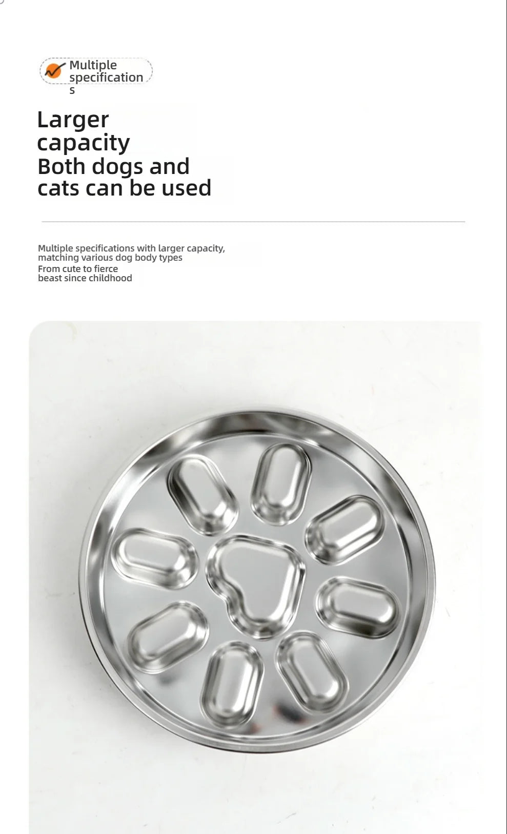 Stainless Steel Slow  steel slow food bowl for dogs, feeding basin for cats, anti choking and anti overturning bowl Pet supplies