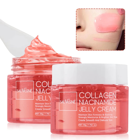 Collagen Jelly Cream Strengthen Skin Barrier 24h Glow & Lifted Moisturize Brighten Skin Niacinamide Hydrolyzed Collagen Gel