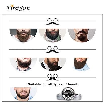 Natural Beard Balm Wax Beard Growth Oil for Men Moisturizing Smoothing Beard Styling Professional Care Cream Skin Care