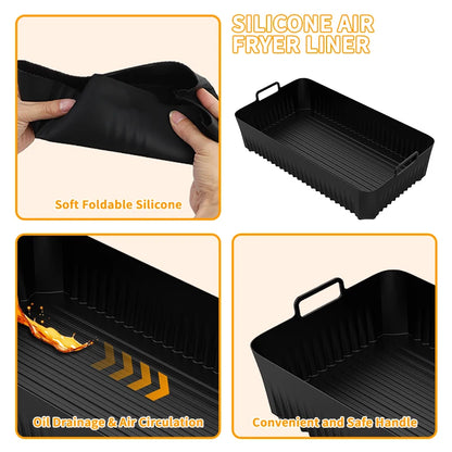 Silicone Air Fryer Liners for Ninja AF500UK 10.4L Air Fryer Silicone Liner for Ninja Air Fryer Accessories
