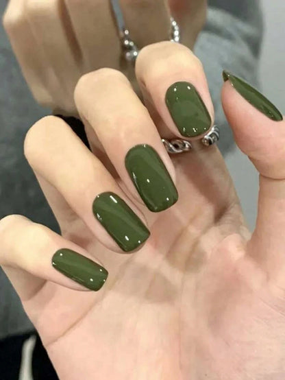 ARTAUG 24PCS Press On Nails Short Almond Wine Red High Saturation Fake Press On Nails  Korean Press On Nails Valentine'S Day