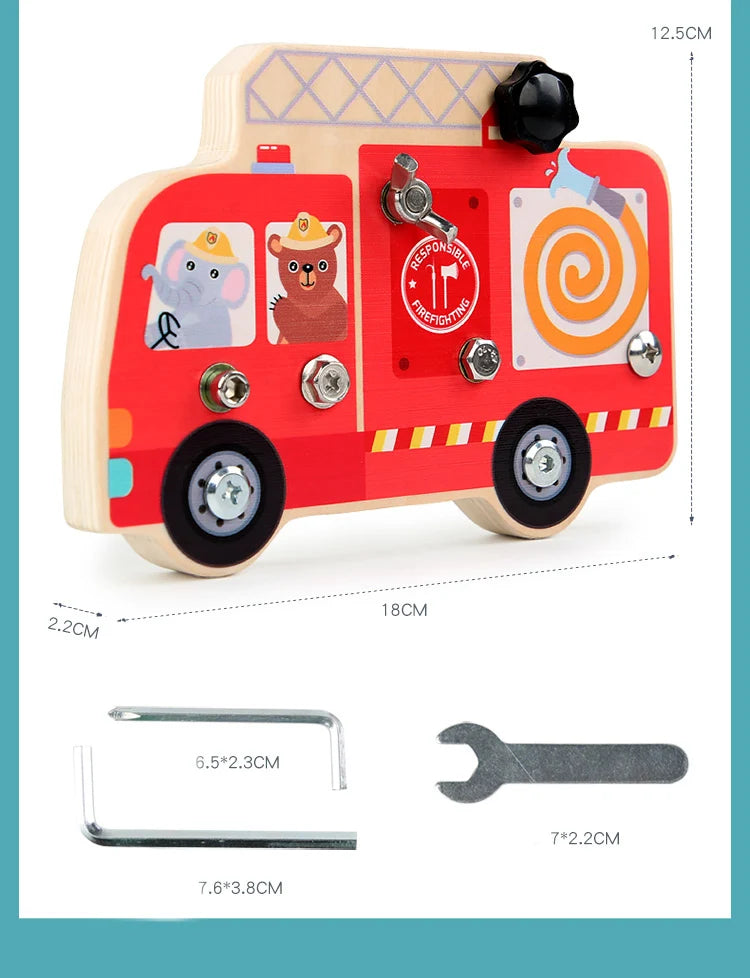 Montessori Screw Driver Board Educational Sensory Toy Preschool Wooden Toy Wooden Educational Toy for Toddler Skill Learning Toy