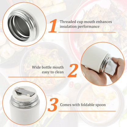 500ml Vacuum Insulated Food Jar Stainless Steel Insulated Food Thermos Leak Proof Thermo Food Jar Insulated Food Container