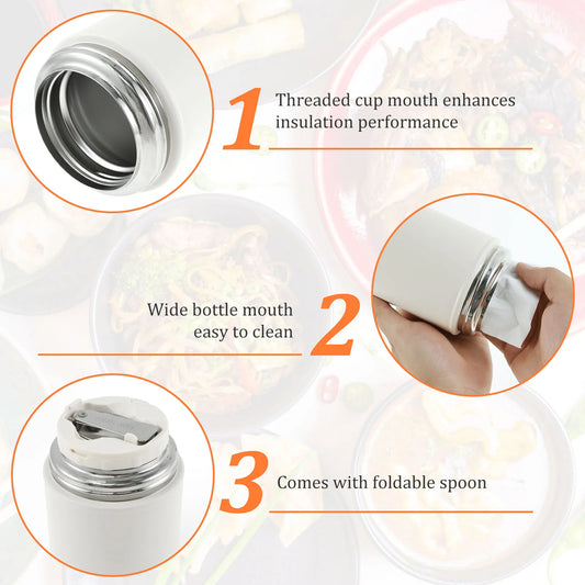 500ml Vacuum Insulated Food Jar Stainless Steel Insulated Food Thermos Leak Proof Thermo Food Jar Insulated Food Container
