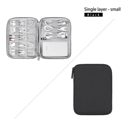 Travel Kit Case Pouch For USB Data Cable Earphone Wire pen Power bank Electronics Accessories Organizer Digital Storage Bag