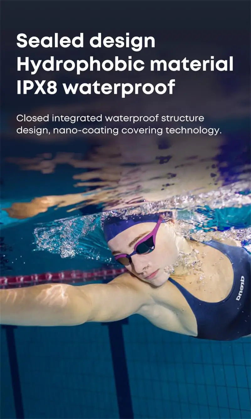 Real Bone Conduction Swimming Headset IPX8 Waterproof Wireless Bluetooth Headset Sports Swimming Professional Diving Headset