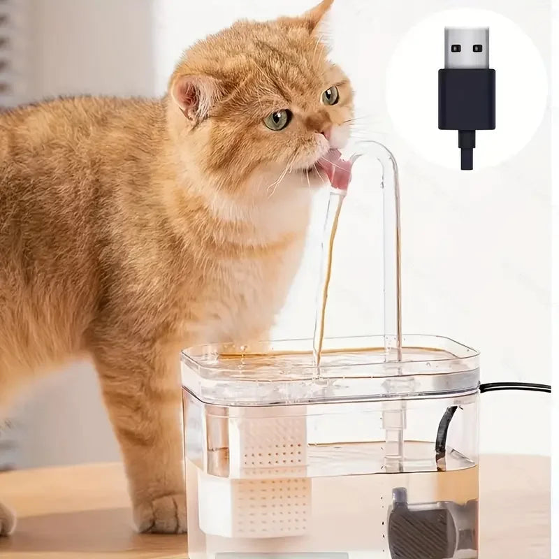 Cat Water Fountain Transparent Ultra-Quiet  Auto Filter Dog Drinker USB Anti-Dry Burning Recirculate Filtering Water Dispenser