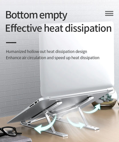 Foldable Laptop Stand Cooling Notebook Bracket Adjustable Ergonomic Laptop Support Base Holder Laptop Tablet Accessories Stands