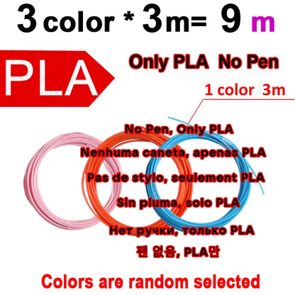 3D Printing Pen 9/50/100/200M PLA Filament LED Display With PU Case DIY Drawing Pens Stimulate Creativity Kids Toys 3D Pen