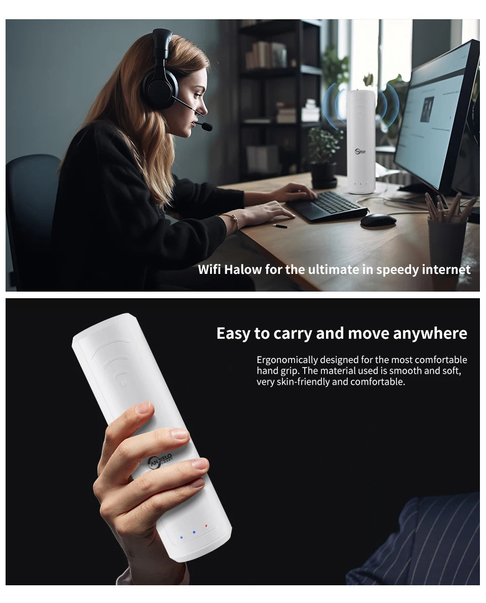 WiFi Halow Extender Amplifier 800M Long Distance High Performance Stable Suit for Home Office Outdoor Farm Portable
