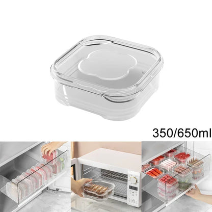 Food Storage Containers with Lids Thick Food Grade Plastic Food Container Square Stackable Refrigerator Organizer Bins