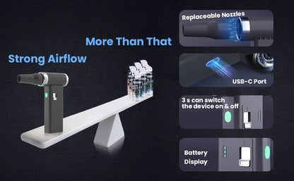 Mini Cordless Hair Dryer Multifunctional Electric Air Duster Hair Dryer Travel Portable USB Rechargeable Negative Ion Hair Dryer