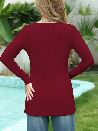 Spring New Maternity Clothes Round Neck Solid Color Slit Long Sleeve Base T-shirt Tops For Pregnant Women Maternity Wear