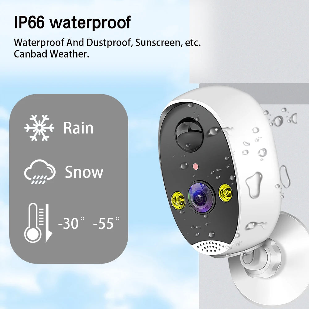 Home Battery IP Cameras Outdoor 5MP Wireless WiFi Security Human Detection Alarm Video Recording Surveillance Camera IPC360 Home