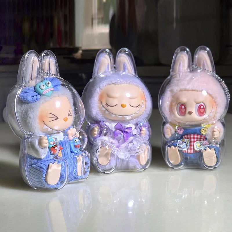 LABUBU Have A Seat Transparent Case Labubu Plastic Case Backpack Charms