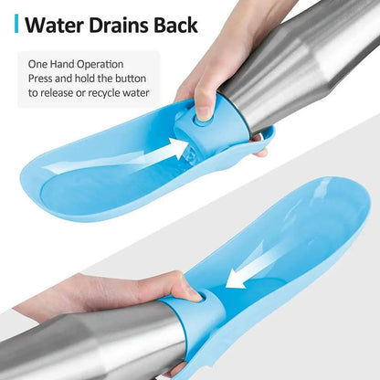 Travel Water Bowl For Dogs Portable Dog Water Bottle For Walking Leak Proof Foldable Water Dispenser Stainless Steel Water Bowl