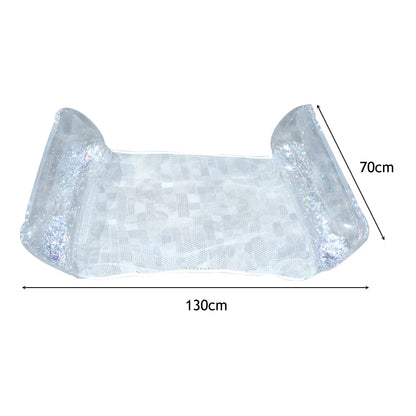 Water Hammock Recliner Portable Inflatable Floating Swimming Mattress Foldable with Sequins Swimming Pool Accessories