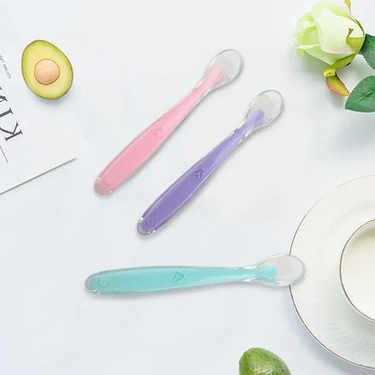 New style Baby Silicone Spoon Medical-Grade Liquid Silicone + Ultra-Soft Tip Safe Feeding For Water/Cereal/Puree