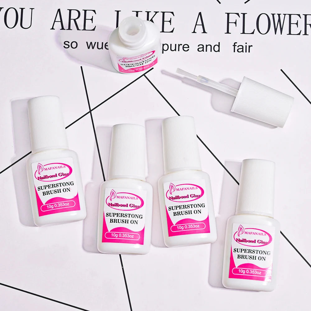 10g Nail Glue For Nail Tips Strongest Press On Nails (2/3/7/8/10ml) Nail Bond Brush On Nail Glue For For Acrylic Tips Nail Glue