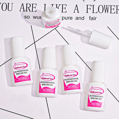 10g Nail Glue For Nail Tips Strongest Press On Nails (2/3/7/8/10ml) Nail Bond Brush On Nail Glue For For Acrylic Tips Nail Glue
