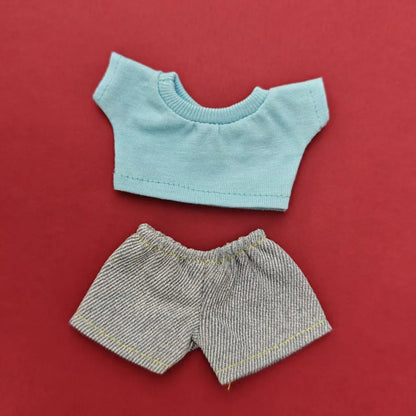 Labubu 3.0 Doll 15/17cm Hoodie with Jeans Set Outfit Accessories for Ropa Labubu