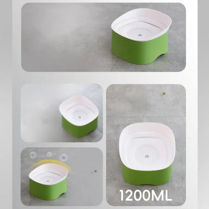 Spill-Proof Dog Floating Bowl No Wet Mouth Detachable Pet Water Bowl Large Capacity Plastic Automatic Drinking Bowl
