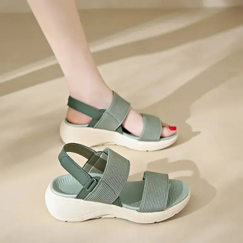 Women's Platform Sport Sandals Summer 2025 Comfortable Woman Shoes Fashionable Beach Green Sandal Black Sandalias De Mujer