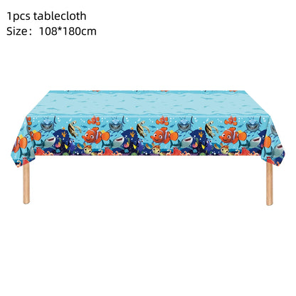 Finding Nemo Birthday Party Decoration Children Party Balloons Disposable Tableware Plates Napkins Cup Tablecloth Party Supplies