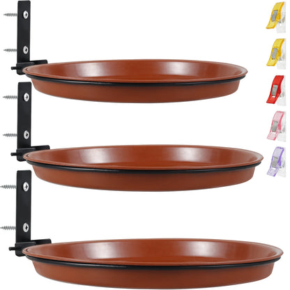 3Pcs Bird Feeding Trays Tree Mounted Bird Feeders Bird Bath Spa Multifunctional Foldable Bird Feeders for Garden Balcony Railing