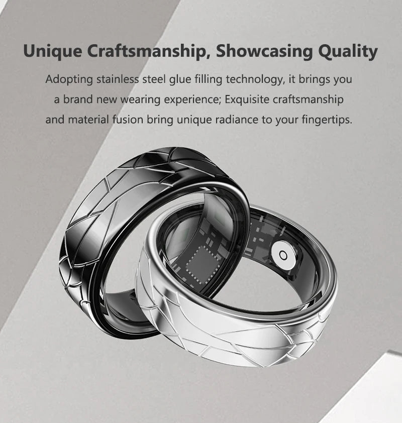 Smart Ring Women Health Tracker Heart Rate Blood Oxygen Photo Control Brush Tiktok Waterproof Multi-sport Modes Men Fitness Ring