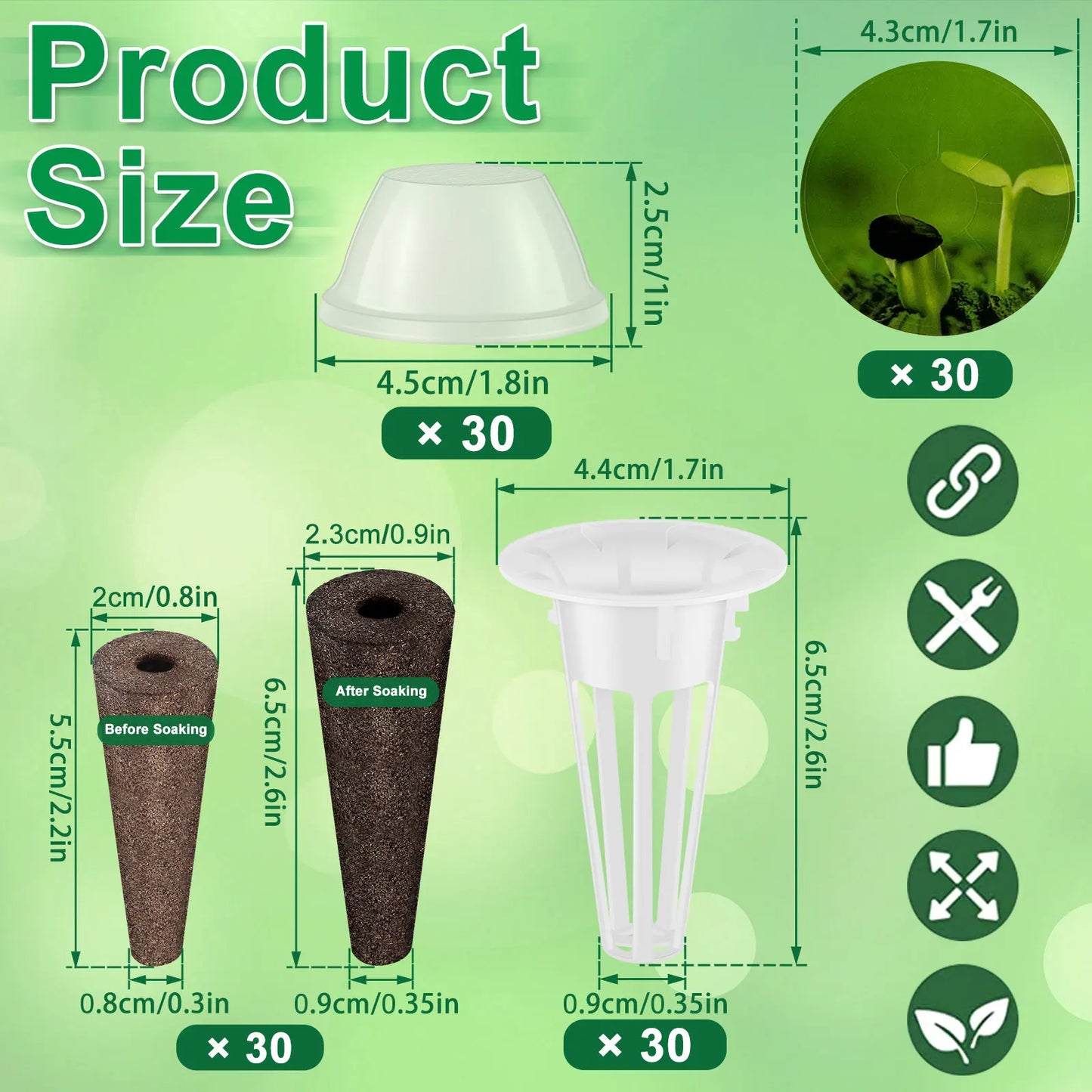 Seed Pod Kit Reusable Hydroponic Pods Kit For Aerogarden Plant-Hydroponics Soilless Grow Sponges Seed Pods Garden Plant Basket